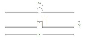 Kinkiet LED Zambelis czarny aluminium 13 W 3000 K IP44 90 cm small 2