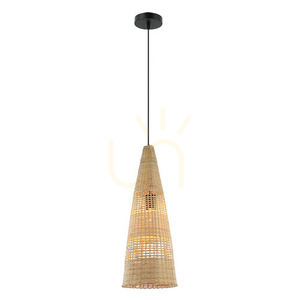 Lampa wisząca bambusowa Zambelis naturalna beżowa 23 cm small 1