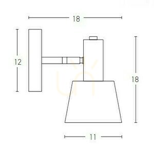 Kinkiet Zambelis E14 szary mat złoty mat metal 18 cm small 2