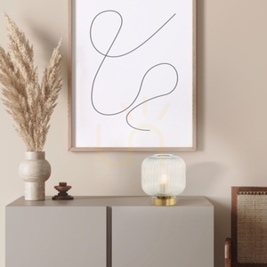 Lampa stołowa E27 MAX 40W Szkło Mosiądz Włącznik ON OFF ZAMBELIS small 0
