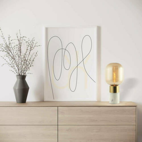 Sprawdź Lampa stołowa E14 MAX 25W szkło - bursztyn - mosiądz - kolor biały Włącznik ON OFF ZAMBELIS