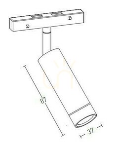 Spot magnetyczny 7W 4000k czarny On-off ZAMBELIS small 1