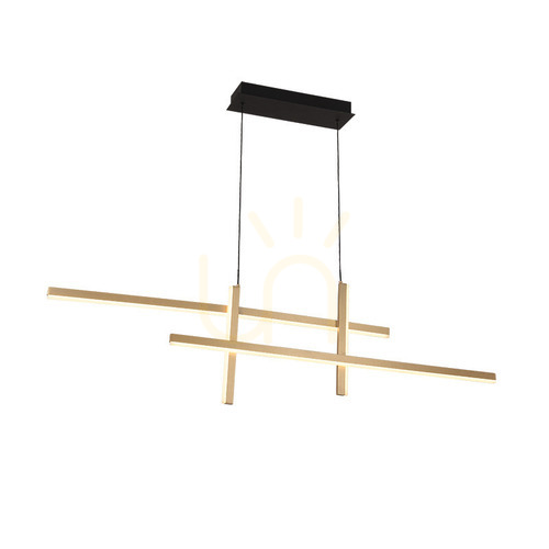 Sprawdź Lampa wisząca LED Zambelis 41W 3000K złoty mat 119 cm