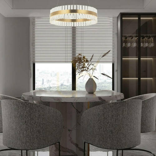 Sprawdź Lampa wisząca LED Zambelis 68W 3000K złoty mat 80 cm