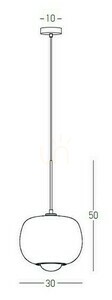 Lampa wisząca Zambelis G9 dymione szkło złoty mat 30 cm small 2