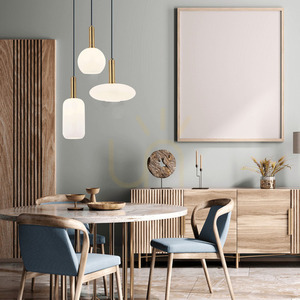 Lampa wisząca Zambelis 22072, złoty mat, szkło opalowe, 1×E27, 30 cm small 0