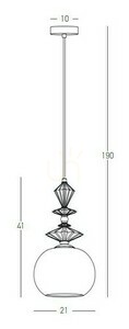 Lampa wisząca Zambelis antyczny mosiądz szkło opalowe E27 21 cm small 2