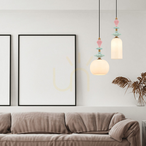 Sprawdź Lampa wisząca Zambelis antyczny mosiądz szkło opalowe E27 21 cm