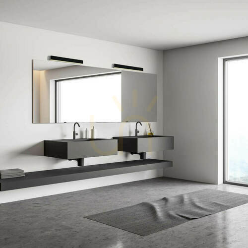 Sprawdź Kinkiet LED Zambelis 15W 3000K czarny mat IP44 60 cm aluminium