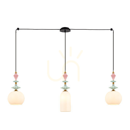 Sprawdź Lampa liniowa 3xe27 metal/ceramika/szkło opalowe ZAMBELIS