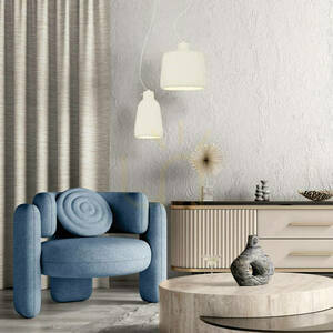 Lampa wisząca Zambelis 1xE27 biała matowa gliniana 28 cm small 0