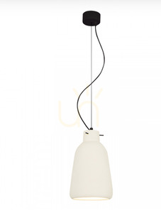 Lampa wisząca Zambelis biała matowa gliniana E27 13 cm small 0