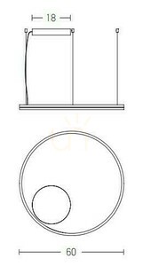 Lampa wisząca LED Zambelis złota matowa 42W 3000K 60 cm small 2
