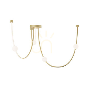 Plafon LED Zambelis 42W 3000K złoty mat 140 cm small 1