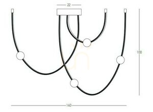 Plafon LED Zambelis 42W 3000K złoty mat 140 cm small 2