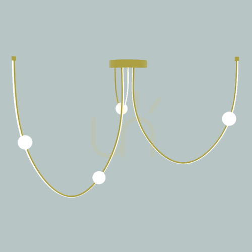 Sprawdź Plafon LED Zambelis 42W 3000K złoty mat 140 cm