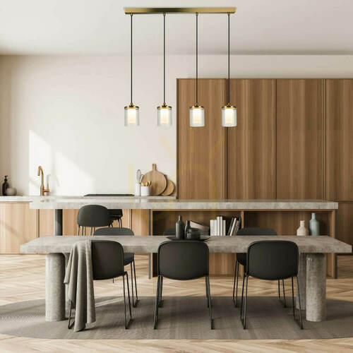 Sprawdź Line LED Light 29W 3000k Metal-glass Gold ZAMBELIS