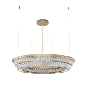 Lampa wisząca LED Zambelis antyczny mosiądz metal kryształ 55W 3000K 80 cm small 1