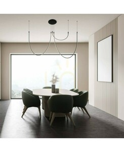 Lampa wisząca Zambelis 23051 LED 46W 3000K czarny mat 160 cm small 3