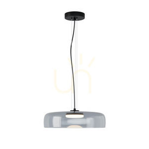 Lampa wisząca LED Zambelis czarna matowa 15W 3000K metal szkło 42 cm small 1