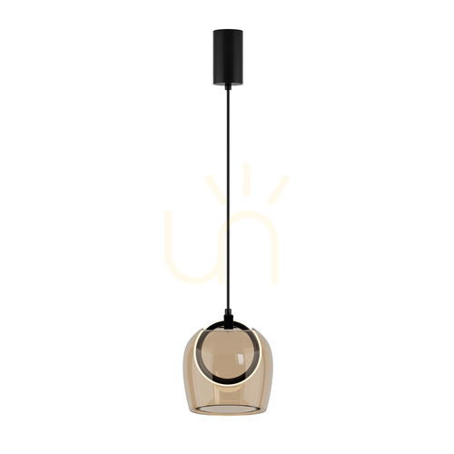 Sprawdź Lampa wisząca LED Zambelis 23079 czarna ze szkłem szampańskim 6 W 3000 K Ø20 cm