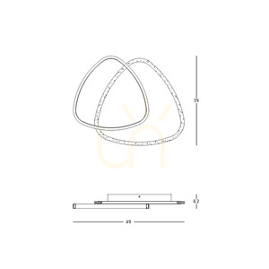 Plafon LED Zambelis 23092 biały mat, 49 × 39 cm, 36 W, 3000 K small 2