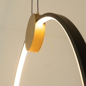 Lampa wisząca LED Zambelis 24W 3000K czarno-złoty pierścień 60 cm small 2