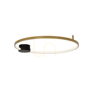 Plafon LED Zambelis 24W 3000K czarny matowy ze złotym pierścieniem 64 cm small 1