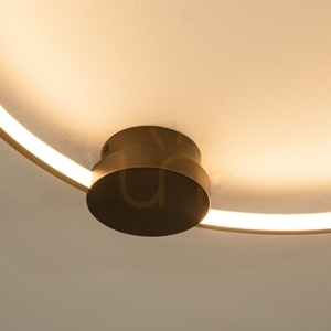 Plafon LED Zambelis 24W 3000K czarny matowy ze złotym pierścieniem 64 cm small 2