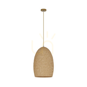 Lampa wisząca Zambelis rattanowa złota E27 35 cm small 1