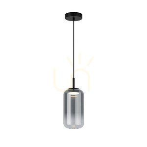 Lampa wisząca LED Zambelis czarne przydymione szkło 12W 3000K small 1