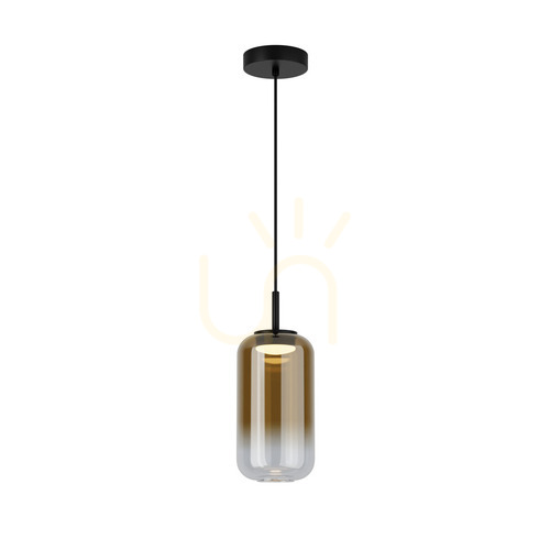Sprawdź Lampa wisząca LED Zambelis 23218, złote szkło i czarny mat, 12 W 3000 K, Ø15 cm