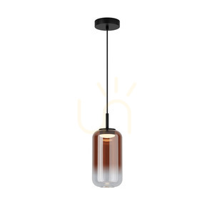 Lampa wisząca LED Zambelis 12W 3000K czarno-miedziane szkło small 1
