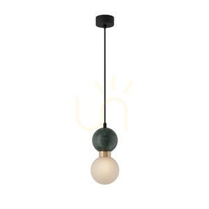 Lampa wisząca Zambelis G9 7W czarny marmur mosiądz szkło opalowe 12 cm small 1