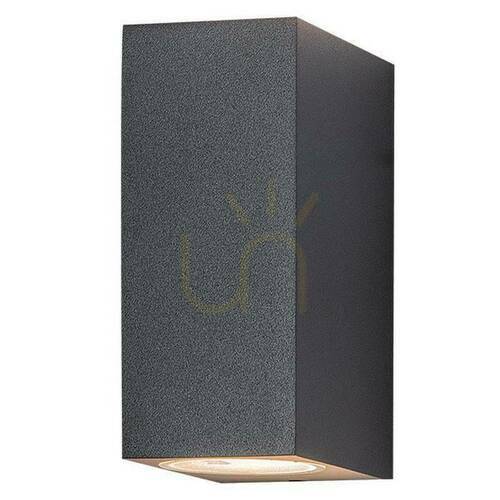Sprawdź Kinkiet zewnętrzny Zambelis grafitowy 2xGU10 IP54 aluminium szkło hartowane