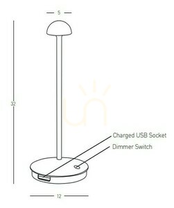 Przenośna lampa stołowa zewnętrzna LED Zambelis E313 biała 2W IP54 32 cm small 2