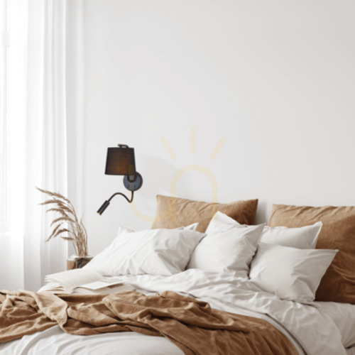 Sprawdź Kinkiet z lampką do czytania Zambelis czarny mat E27 1xE27 25 cm