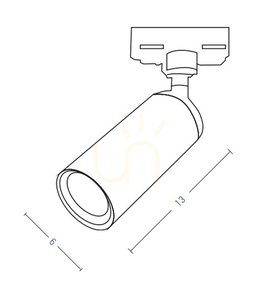 Reflektor szynowy Zambelis S058-24, LED 9 W, 1000 lm, 3000 K, CRI 90, kąt 24°, szyna 3-fazowa, biały mat, ø6 cm small 1