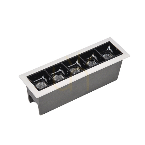 Sprawdź Spot wpuszczany Zambelis S086 LED 11 W 3000 K, 5-komorowy grill, biało-czarny, 770 lm
