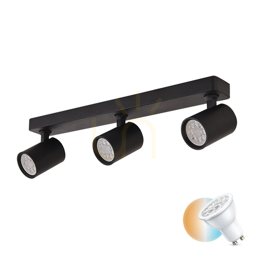 Sprawdź Sufitowy ruchomy spot 3xgu10 czarny ZAMBELIS