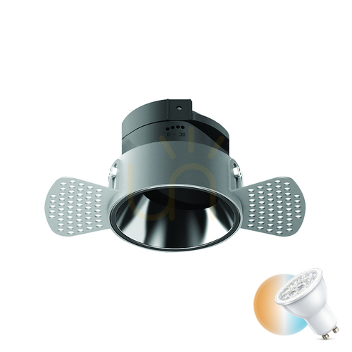 Sprawdź Trimless Spot 1xgu10 Sandy White - Black Chrome ZAMBELIS