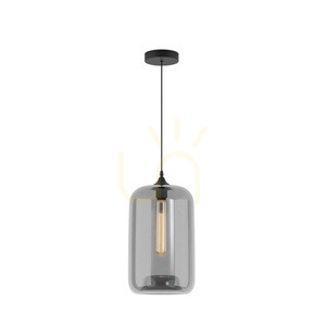 Lampa wisząca szklana dymiona szara Zambelis E27 1L 19 cm small 1