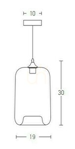 Lampa wisząca szklana dymiona szara Zambelis E27 1L 19 cm small 2