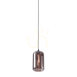 Lampa wisząca szklana dymiona szara Zambelis E27 1L 19 cm small 3