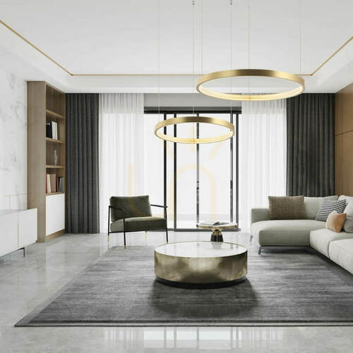 Sprawdź Lampa wisząca Zambelis LED 50W 3000K ściemnialna szczotkowane złoto 80 cm