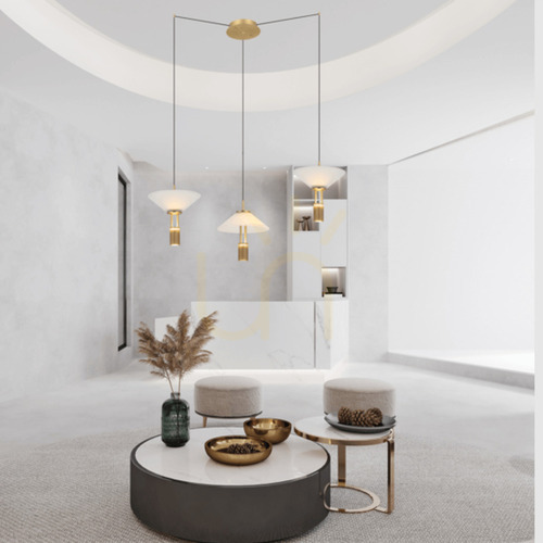 Sprawdź Lampa wisząca LED Zambelis złoty mat 28W 3000K aluminium szkło
