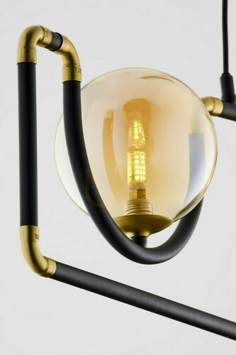 Sprawdź Lampa wisząca Jupiter HANZA 1989, złota i czarna, 3 × G9, 102 cm