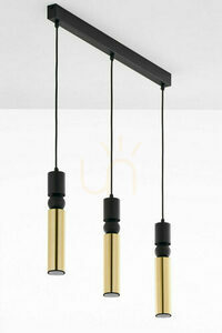 Lampa wisząca Jupiter ALAS 2007 złoto-czarna 3xGU10 14 W 60 cm small 2