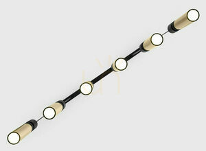 Lampa wisząca ALAS 2008 złoto-czarna 6xGU10 90 cm Jupiter small 6