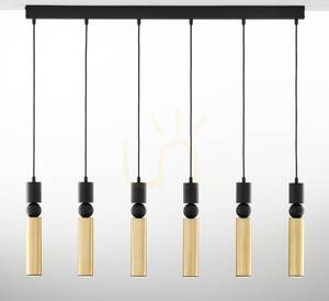 Lampa wisząca ALAS 2008 złoto-czarna 6xGU10 90 cm Jupiter small 0